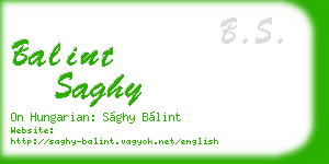 balint saghy business card
