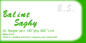 balint saghy business card